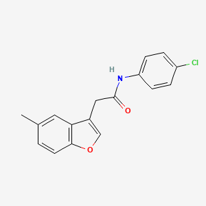 molecular formula C17H14ClNO2 B4802733 N-(4-chlorophenyl)-2-(5-methyl-1-benzofuran-3-yl)acetamide 