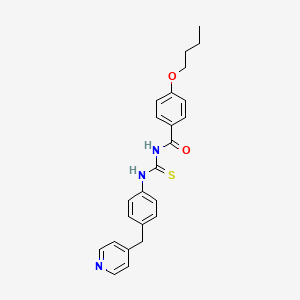 4-butoxy-N-{[4-(pyridin-4-ylmethyl)phenyl]carbamothioyl}benzamide