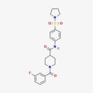 1-(3-FLUOROBENZOYL)-N-[4-(PYRROLIDINE-1-SULFONYL)PHENYL]PIPERIDINE-4-CARBOXAMIDE