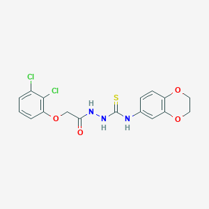 molecular formula C17H15Cl2N3O4S B4802788 2-[(2,3-dichlorophenoxy)acetyl]-N-(2,3-dihydro-1,4-benzodioxin-6-yl)hydrazinecarbothioamide 