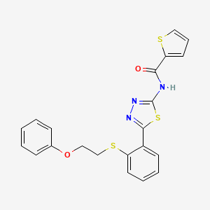 molecular formula C21H17N3O2S3 B4802792 N-[5-[2-(2-phenoxyethylsulfanyl)phenyl]-1,3,4-thiadiazol-2-yl]thiophene-2-carboxamide 