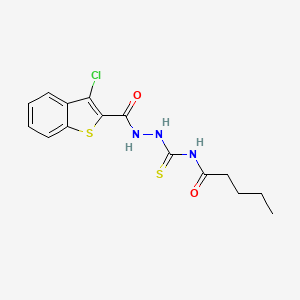 N-({2-[(3-chloro-1-benzothien-2-yl)carbonyl]hydrazino}carbonothioyl)pentanamide