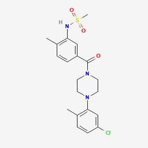 molecular formula C20H24ClN3O3S B4802801 N-(5-{[4-(5-chloro-2-methylphenyl)-1-piperazinyl]carbonyl}-2-methylphenyl)methanesulfonamide 