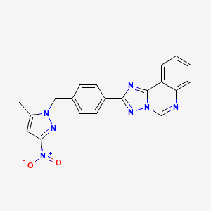 molecular formula C20H15N7O2 B4802811 2-{4-[(5-methyl-3-nitro-1H-pyrazol-1-yl)methyl]phenyl}[1,2,4]triazolo[1,5-c]quinazoline 