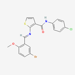 molecular formula C19H14BrClN2O2S B4802816 2-[(5-bromo-2-methoxybenzylidene)amino]-N-(4-chlorophenyl)-3-thiophenecarboxamide 