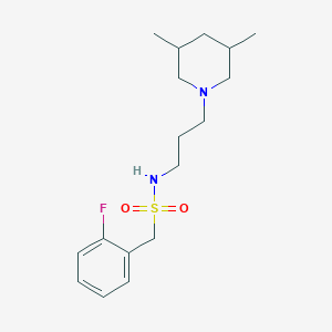 molecular formula C17H27FN2O2S B4802818 N-[3-(3,5-dimethyl-1-piperidinyl)propyl]-1-(2-fluorophenyl)methanesulfonamide 