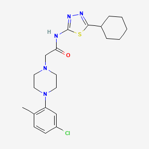 molecular formula C21H28ClN5OS B4802827 2-[4-(5-chloro-2-methylphenyl)piperazin-1-yl]-N-(5-cyclohexyl-1,3,4-thiadiazol-2-yl)acetamide 