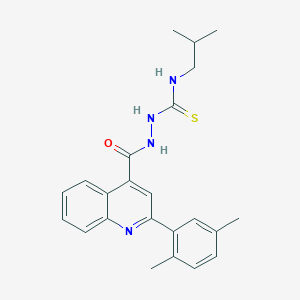 molecular formula C23H26N4OS B4802844 2-{[2-(2,5-dimethylphenyl)-4-quinolinyl]carbonyl}-N-isobutylhydrazinecarbothioamide 