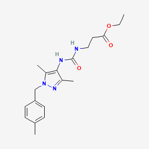 molecular formula C19H26N4O3 B4802869 ETHYL 3-[({[3,5-DIMETHYL-1-(4-METHYLBENZYL)-1H-PYRAZOL-4-YL]AMINO}CARBONYL)AMINO]PROPANOATE 