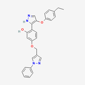 molecular formula C27H24N4O3 B4802895 2-[4-(4-ethylphenoxy)-1H-pyrazol-5-yl]-5-[(1-phenylpyrazol-4-yl)methoxy]phenol 