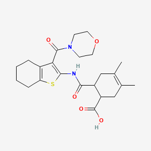 3,4-Dimethyl-6-{[3-(morpholin-4-ylcarbonyl)-4,5,6,7-tetrahydro-1-benzothiophen-2-yl]carbamoyl}cyclohex-3-ene-1-carboxylic acid