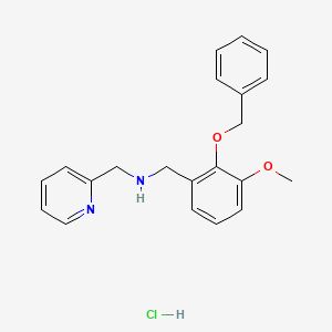 1-(3-methoxy-2-phenylmethoxyphenyl)-N-(pyridin-2-ylmethyl)methanamine;hydrochloride