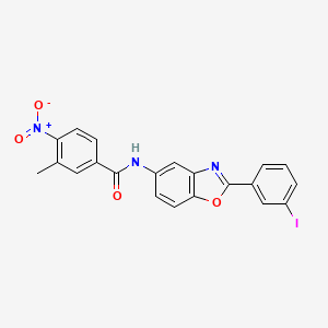 N-[2-(3-iodophenyl)-1,3-benzoxazol-5-yl]-3-methyl-4-nitrobenzamide