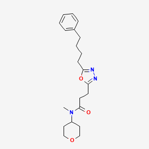 N-methyl-3-[5-(4-phenylbutyl)-1,3,4-oxadiazol-2-yl]-N-(tetrahydro-2H-pyran-4-yl)propanamide