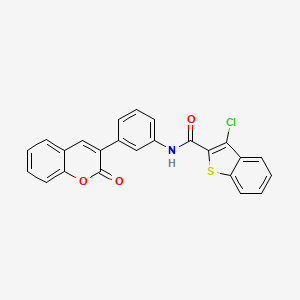 molecular formula C24H14ClNO3S B4802943 3-chloro-N-[3-(2-oxo-2H-chromen-3-yl)phenyl]-1-benzothiophene-2-carboxamide 