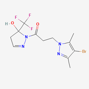 3-(4-BROMO-3,5-DIMETHYL-1H-PYRAZOL-1-YL)-1-[5-HYDROXY-5-(TRIFLUOROMETHYL)-4,5-DIHYDRO-1H-PYRAZOL-1-YL]-1-PROPANONE