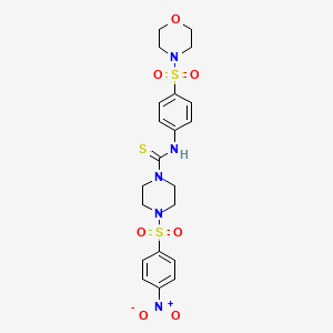 N-[4-(4-morpholinylsulfonyl)phenyl]-4-[(4-nitrophenyl)sulfonyl]-1-piperazinecarbothioamide