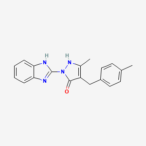 molecular formula C19H18N4O B4803007 1-(1H-benzimidazol-2-yl)-3-methyl-4-(4-methylbenzyl)-1H-pyrazol-5-ol 