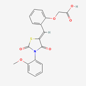 (2-{[3-(2-methoxyphenyl)-2,4-dioxo-1,3-thiazolidin-5-ylidene]methyl}phenoxy)acetic acid