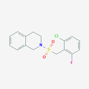 molecular formula C16H15ClFNO2S B4803060 2-[(2-CHLORO-6-FLUOROPHENYL)METHANESULFONYL]-1,2,3,4-TETRAHYDROISOQUINOLINE 