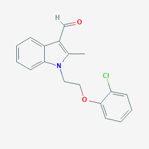 molecular formula C18H16ClNO2 B480308 1-[2-(2-氯苯氧基)乙基]-2-甲基-1H-吲哚-3-甲醛 CAS No. 433241-35-1