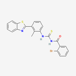 molecular formula C22H16BrN3OS2 B4803106 N-({[3-(1,3-benzothiazol-2-yl)-2-methylphenyl]amino}carbonothioyl)-2-bromobenzamide 