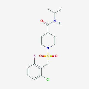 molecular formula C16H22ClFN2O3S B4803187 1-[(2-CHLORO-6-FLUOROPHENYL)METHANESULFONYL]-N-(PROPAN-2-YL)PIPERIDINE-4-CARBOXAMIDE 