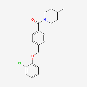 molecular formula C20H22ClNO2 B4803198 1-{4-[(2-chlorophenoxy)methyl]benzoyl}-4-methylpiperidine 