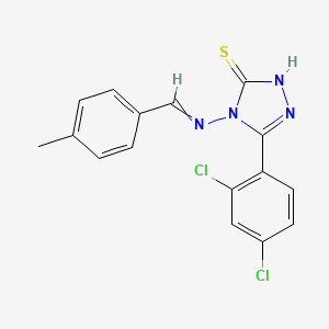 molecular formula C16H12Cl2N4S B4803203 5-(2,4-dichlorophenyl)-4-[(4-methylbenzylidene)amino]-4H-1,2,4-triazole-3-thiol 