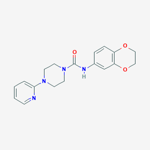 N-(2,3-dihydro-1,4-benzodioxin-6-yl)-4-(2-pyridinyl)-1-piperazinecarboxamide