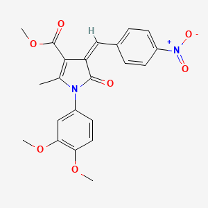 molecular formula C22H20N2O7 B4803237 methyl (4Z)-1-(3,4-dimethoxyphenyl)-2-methyl-4-(4-nitrobenzylidene)-5-oxo-4,5-dihydro-1H-pyrrole-3-carboxylate 