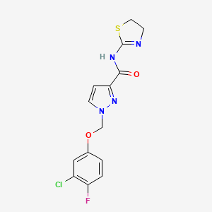 1-[(3-CHLORO-4-FLUOROPHENOXY)METHYL]-N~3~-(4,5-DIHYDRO-1,3-THIAZOL-2-YL)-1H-PYRAZOLE-3-CARBOXAMIDE