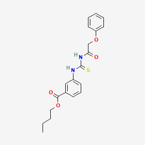 molecular formula C20H22N2O4S B4803279 butyl 3-({[(phenoxyacetyl)amino]carbonothioyl}amino)benzoate 