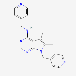 5,6-dimethyl-N,7-bis(4-pyridinylmethyl)-7H-pyrrolo[2,3-d]pyrimidin-4-amine