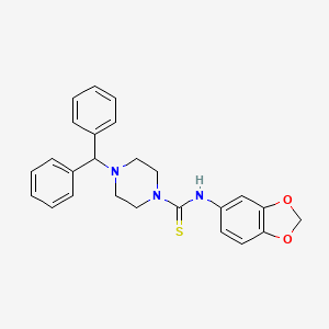 N-1,3-benzodioxol-5-yl-4-(diphenylmethyl)-1-piperazinecarbothioamide