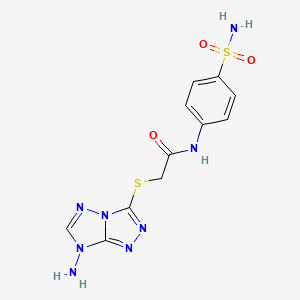 2-({7-Amino-7H-[1,2,4]triazolo[4,3-B][1,2,4]triazol-3-YL}sulfanyl)-N-(4-sulfamoylphenyl)acetamide