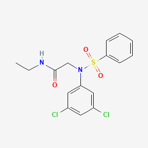 molecular formula C16H16Cl2N2O3S B4803355 N~2~-(3,5-dichlorophenyl)-N~1~-ethyl-N~2~-(phenylsulfonyl)glycinamide 