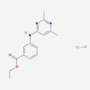 molecular formula C15H18ClN3O2 B4803380 ethyl 3-[(2,6-dimethyl-4-pyrimidinyl)amino]benzoate hydrochloride 