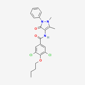 4-butoxy-3,5-dichloro-N-(1,5-dimethyl-3-oxo-2-phenyl-2,3-dihydro-1H-pyrazol-4-yl)benzamide