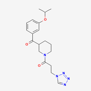 molecular formula C19H25N5O3 B4803397 (3-isopropoxyphenyl){1-[3-(1H-tetrazol-1-yl)propanoyl]-3-piperidinyl}methanone 