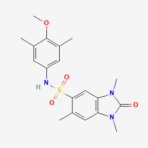 molecular formula C19H23N3O4S B4803399 N-(4-methoxy-3,5-dimethylphenyl)-1,3,6-trimethyl-2-oxo-2,3-dihydro-1H-benzimidazole-5-sulfonamide 