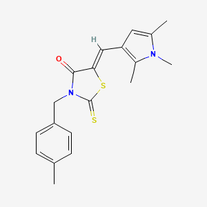 molecular formula C19H20N2OS2 B4803427 3-(4-methylbenzyl)-2-thioxo-5-[(1,2,5-trimethyl-1H-pyrrol-3-yl)methylene]-1,3-thiazolidin-4-one 