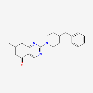 molecular formula C21H25N3O B4803458 2-(4-benzylpiperidin-1-yl)-7-methyl-7,8-dihydroquinazolin-5(6H)-one 