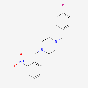 molecular formula C18H20FN3O2 B4803510 1-[(4-Fluorophenyl)methyl]-4-[(2-nitrophenyl)methyl]piperazine 