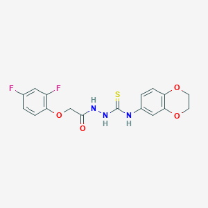 2-[(2,4-difluorophenoxy)acetyl]-N-(2,3-dihydro-1,4-benzodioxin-6-yl)hydrazinecarbothioamide