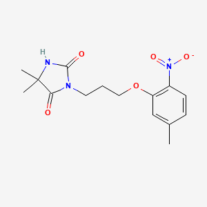 molecular formula C15H19N3O5 B4803542 5,5-dimethyl-3-[3-(5-methyl-2-nitrophenoxy)propyl]-2,4-imidazolidinedione 