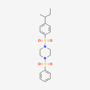 molecular formula C20H26N2O4S2 B4803553 1-{[4-(Butan-2-yl)phenyl]sulfonyl}-4-(phenylsulfonyl)piperazine 