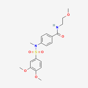 molecular formula C19H24N2O6S B4803557 4-[[(3,4-dimethoxyphenyl)sulfonyl](methyl)amino]-N-(2-methoxyethyl)benzamide 