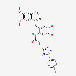 N-{2-[(6,7-dimethoxyisoquinolin-1-yl)methyl]-4,5-dimethoxyphenyl}-2-{[5-(4-fluorophenyl)-4-methyl-4H-1,2,4-triazol-3-yl]sulfanyl}acetamide