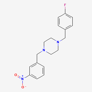 1-[(4-Fluorophenyl)methyl]-4-[(3-nitrophenyl)methyl]piperazine